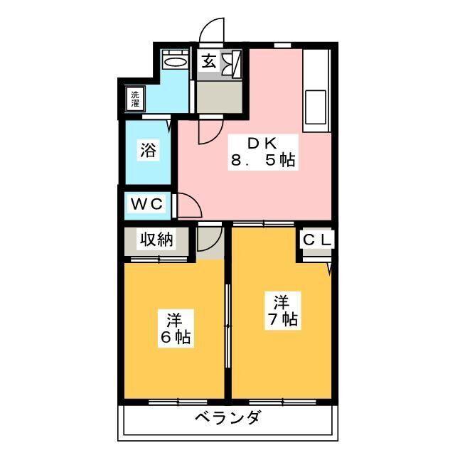 CONFORT N(2DK/3階)の間取り写真