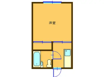 オレンジハイツ(1K/1階)の間取り写真