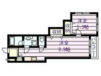 フェリオ柏原(1LDK/2階)の間取り写真