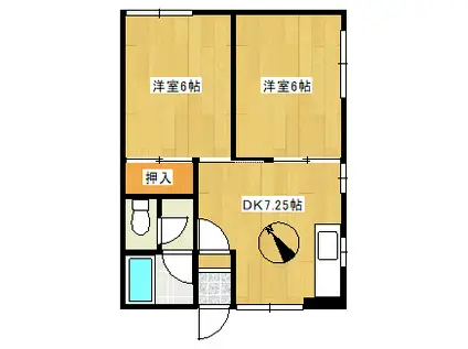 シティハイムサンシャイン(2DK/1階)の間取り写真