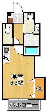  エンゼルコート清水II(ワンルーム/1階)の間取り写真