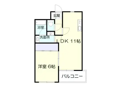 ヴィレッジ329(1LDK/1階)の間取り写真