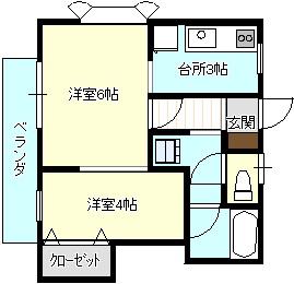 SOL弐番館(2K/1階)の間取り写真