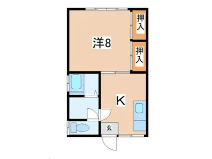 レジデンス中島(1DK/1階)の間取り写真