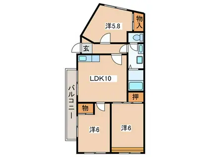 アールズコート(3LDK/1階)の間取り写真