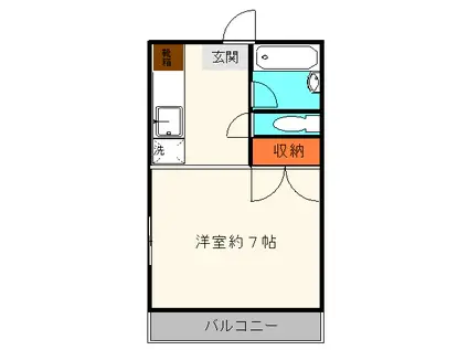 フィオーレ国府(1K/2階)の間取り写真