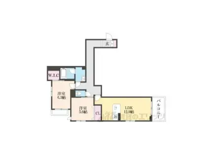 SHAMAISON嵐山華(2LDK/2階)の間取り写真