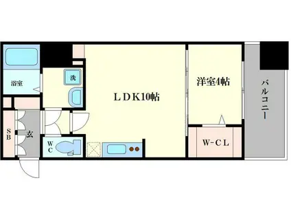 グランプラス谷町(1LDK/2階)の間取り写真