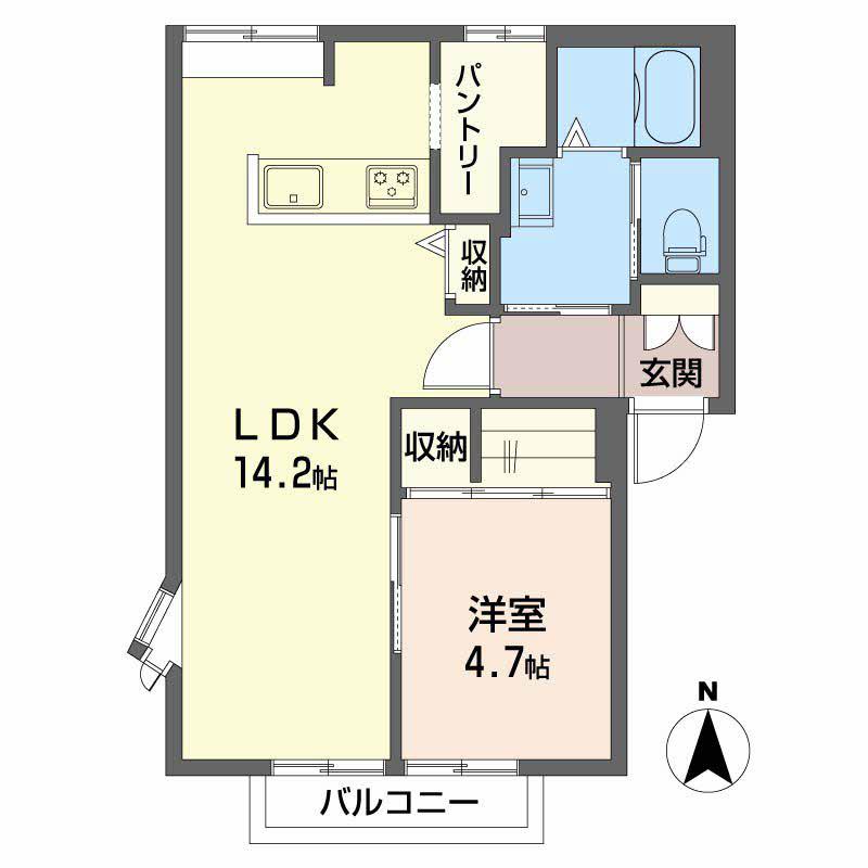 プレステージ溝口A棟(1LDK/1階)の間取り写真