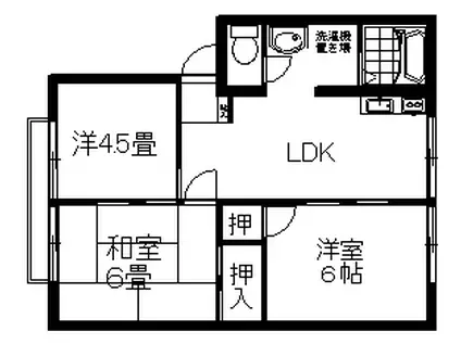 サンシャイン田迎B(3LDK/2階)の間取り写真