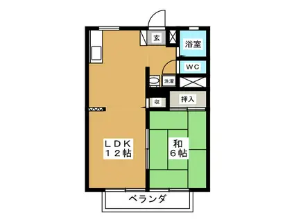 サンライフTAKADA 西棟(1LDK/1階)の間取り写真