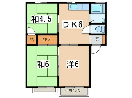 プチメゾンカマクラ(3DK/2階)の間取り写真