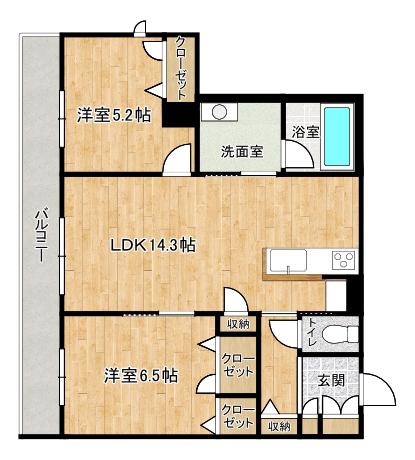 BLOOM STAGE(2LDK/2階)の間取り写真