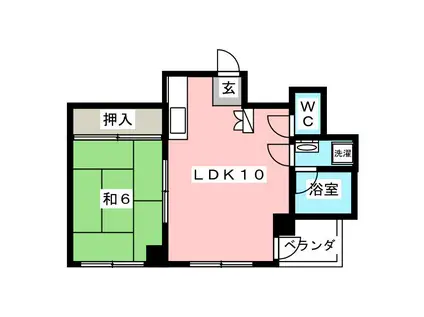ハイネスイイダ(1LDK/2階)の間取り写真