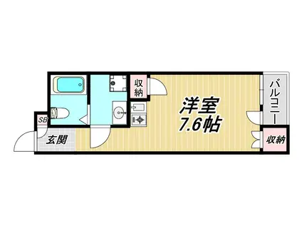 グランデージアルファI(ワンルーム/1階)の間取り写真