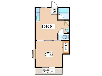 メゾン玉川(1DK/1階)の間取り写真