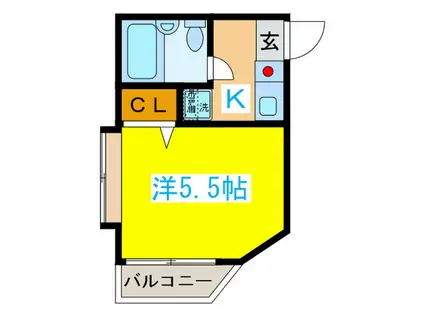 エクセル西新宿(1K/2階)の間取り写真