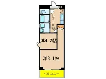サングリーン新宿(2K/7階)の間取り写真