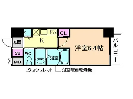 フレアコート梅田(1K/9階)の間取り写真