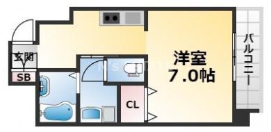 ラ・ウェゾン塚本通(1K/9階)の間取り写真