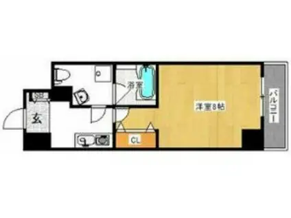 プラディオ徳庵セレニテ(1K/3階)の間取り写真