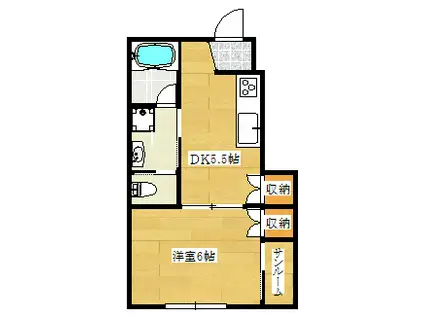 ステラN(1DK/1階)の間取り写真