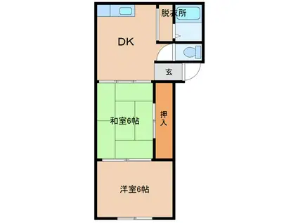 今木町ビル(1LDK/4階)の間取り写真