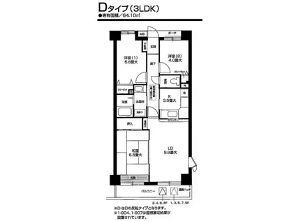 オクトス市ヶ尾(3LDK/2階)の間取り写真