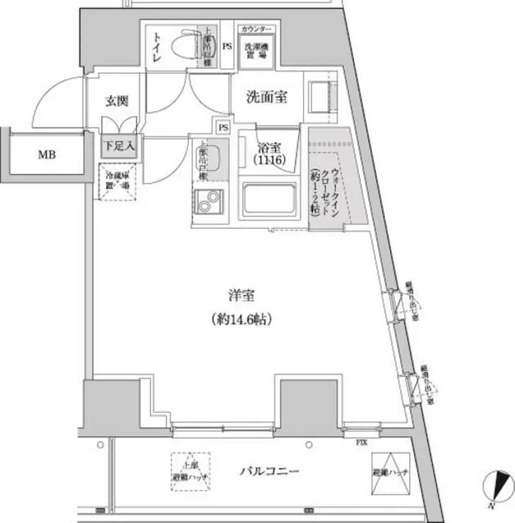 パークハビオ渋谷本町レジデンス 2階階 間取り