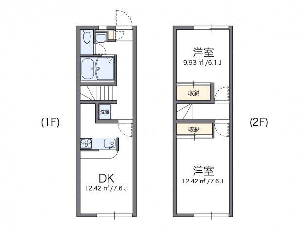 レオパレスM(2DK/1階)の間取り写真