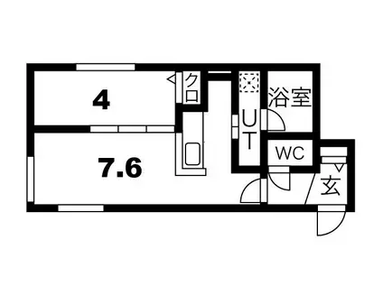 SASA南郷(1DK/4階)の間取り写真