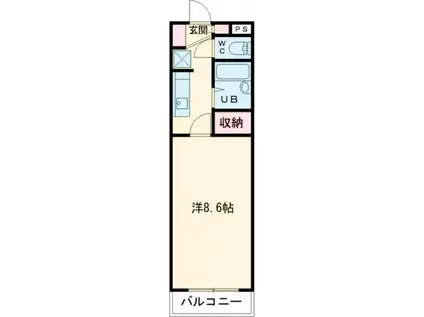 コート新屋敷(1K/2階)の間取り写真