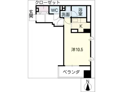 メゾン浅井(ワンルーム/5階)の間取り写真