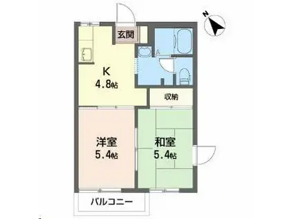 サンバースト(2K/2階)の間取り写真