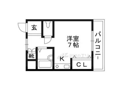 アンフィニィ橋の内II(ワンルーム/2階)の間取り写真