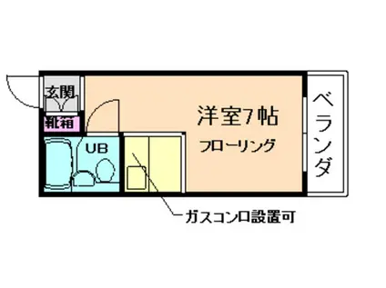 カーサ石橋(ワンルーム/3階)の間取り写真