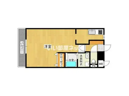 ペティート(ワンルーム/3階)の間取り写真