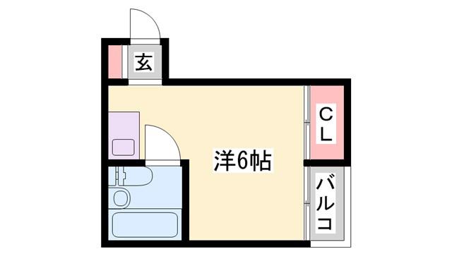 フローラル北平野(ワンルーム/3階)の間取り写真
