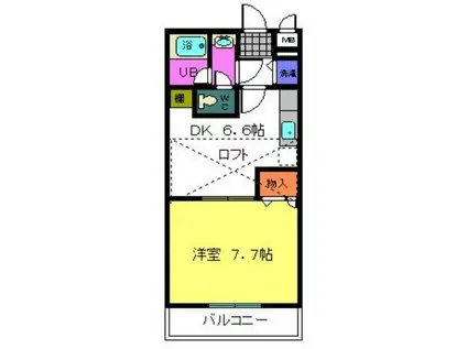 フジパレス初芝サウス(1DK/2階)の間取り写真