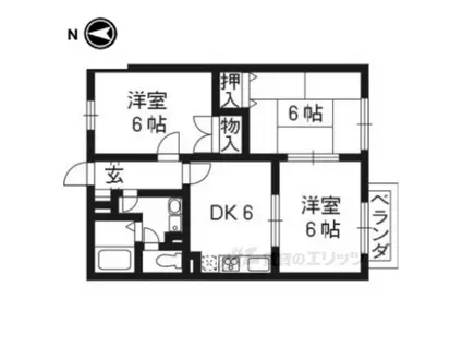 カーサビアーレ(3DK/1階)の間取り写真