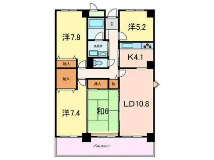 ボナール岡本(4LDK/7階)の間取り写真