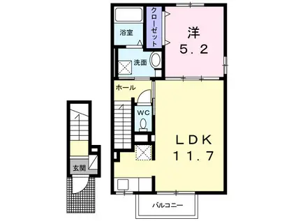 グレイスパラッツォI(1LDK/2階)の間取り写真