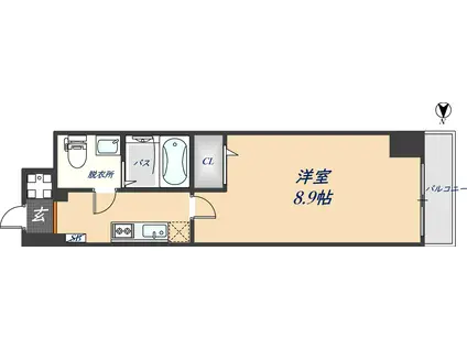 SKY YAO(1K/3階)の間取り写真