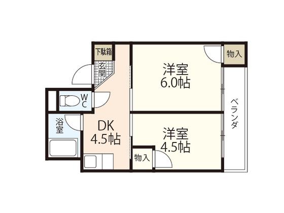 山正ビル(2DK/3階)の間取り写真