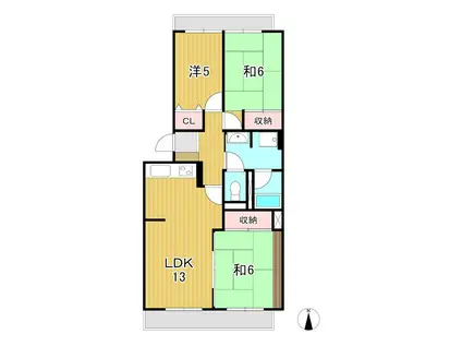 ベレガンス日立(3LDK/2階)の間取り写真