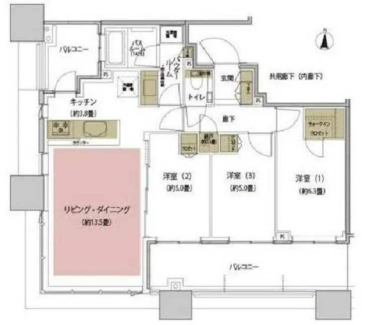 シティタワー武蔵小杉 21階階 間取り