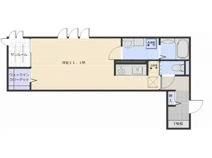 ソレイユ ルヴァン(ワンルーム/2階)の間取り写真