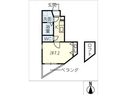 コンフォート上社(1K/2階)の間取り写真
