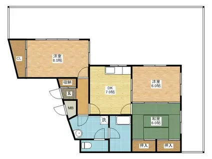 倉田ビル(3DK/3階)の間取り写真