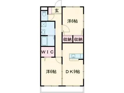 ルミエール・I(2DK/1階)の間取り写真